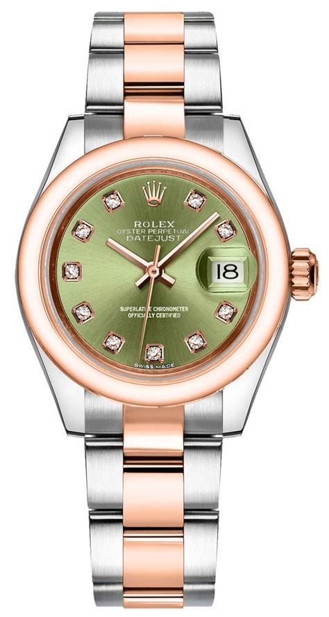 rolex damen gold grün